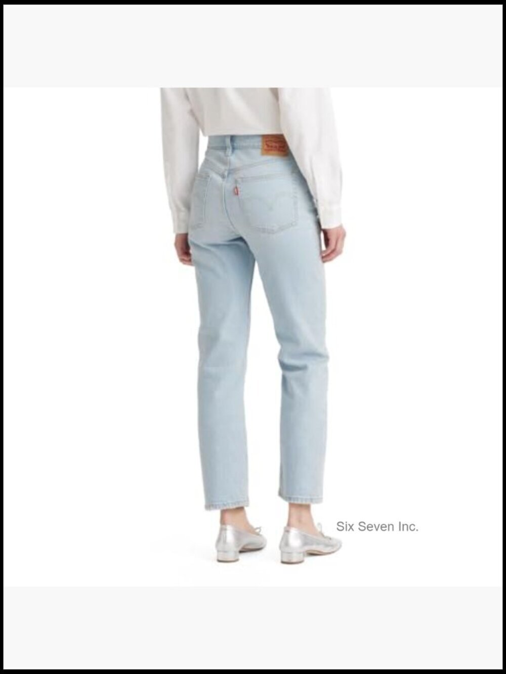 Womens 501 Crop Jeans High Rise Straight Leg Button Fly - Picture 2 of 3